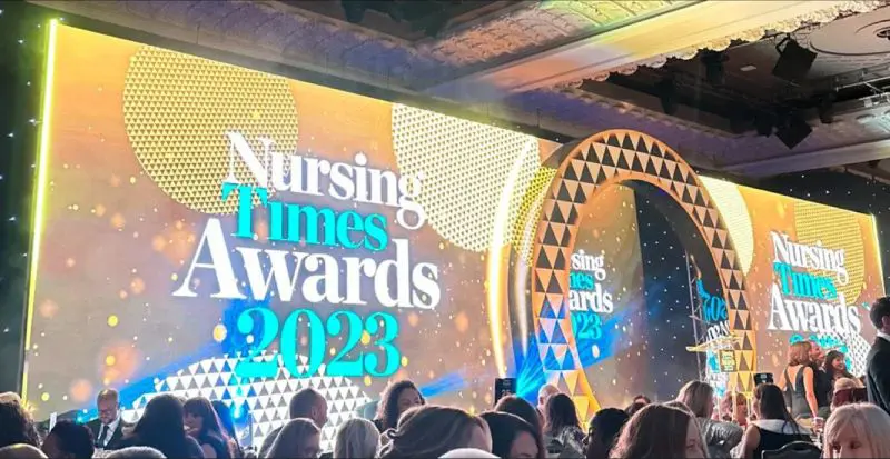 The nursing times awards 2023 with lots of people